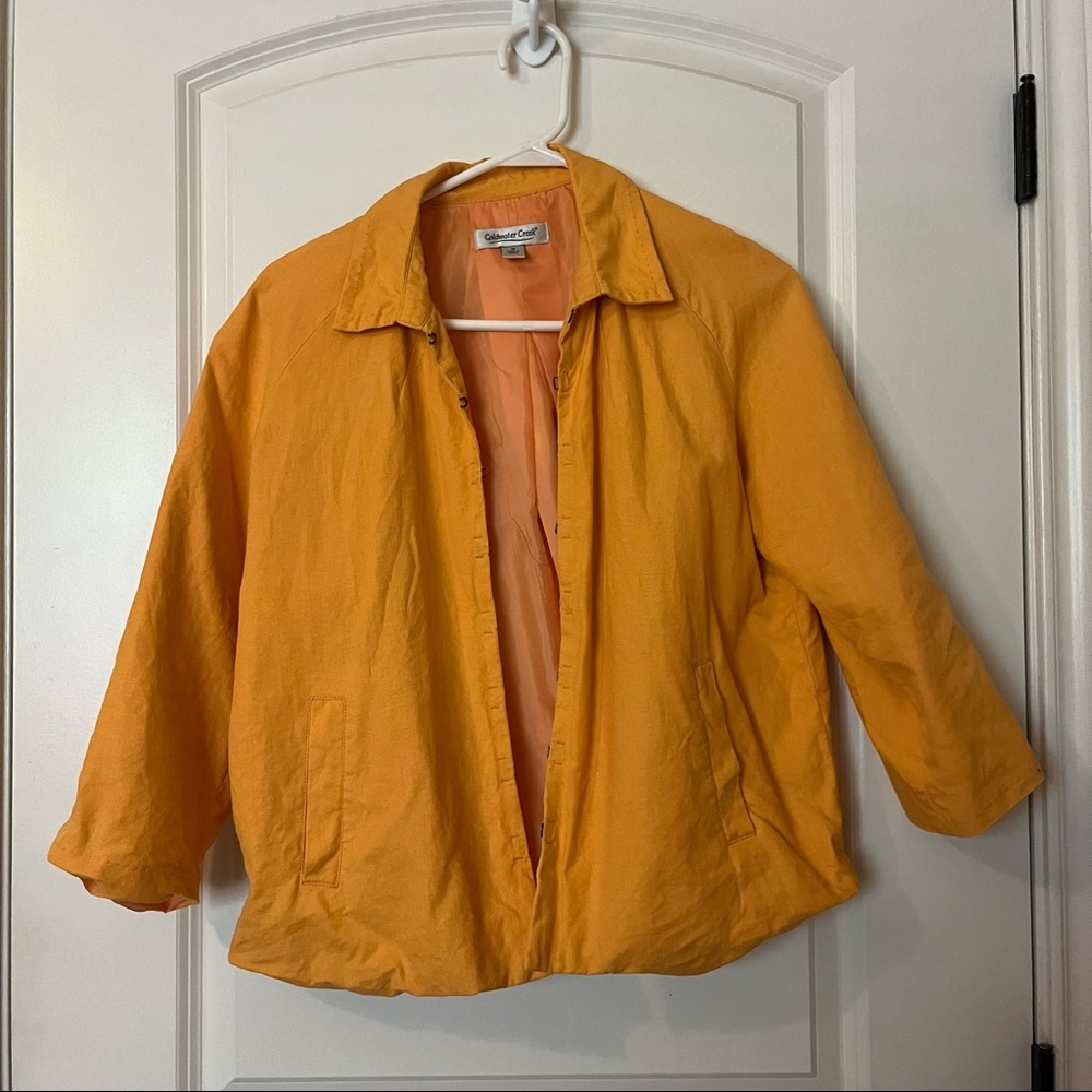 Linen Blend Jacket - Orange